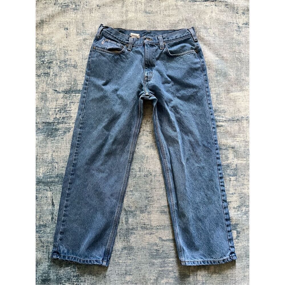 Carhartt Medium Blue Relaxed Fit Straight Leg Jeans Size 36 x 29